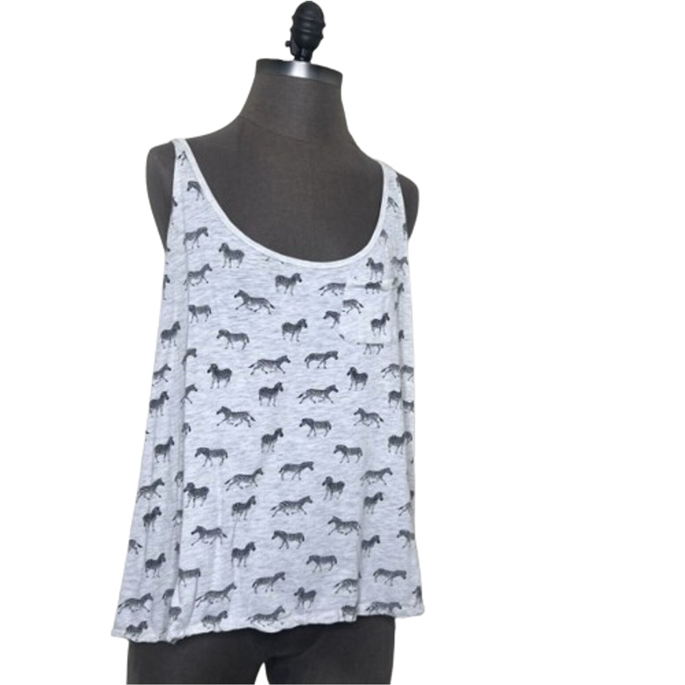 Torrid Women's Tank Top Plus Size 0 Zebra Pocket Tank Layering